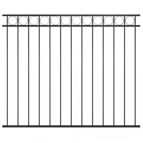vidaXL Fence Panel Steel 1.7x1.5 m Black
