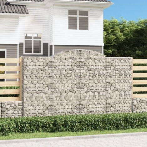 Gabione mit Hochbogen 300x30x180/200 cm Verzinktes Eisen vidaXL