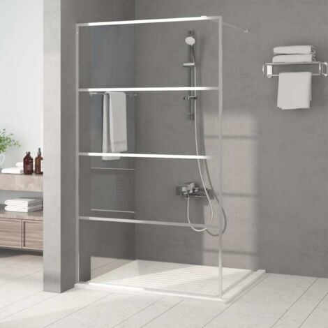 Duschwand für Begehbare Dusche Silbern 115x195 cm ESG-Klarglas vidaXL