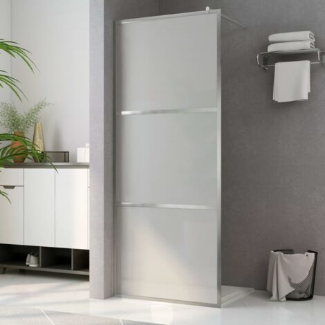vidaXL Duschwand aus satiniertem ESG-Glas 115x195 cm