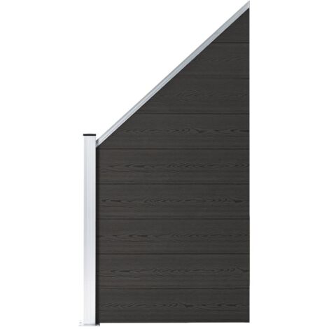vidaXL Fence Panel WPC 95x(105-180) cm Black