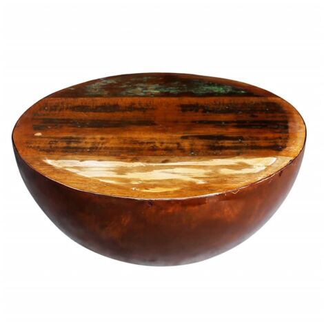vidaXL Couchtisch Schalenform mit Stahlbasis aus recyceltem Holz