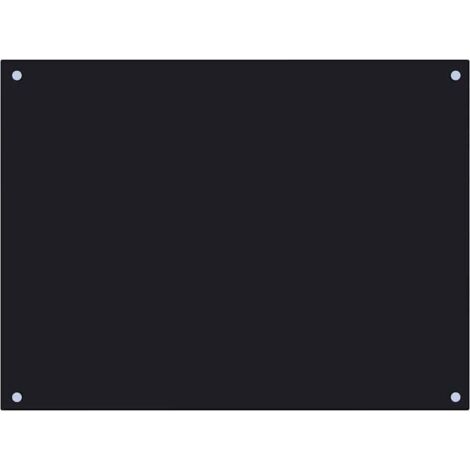 vidaXL Küchenrückwand Schwarz 80x60 cm Hartglas