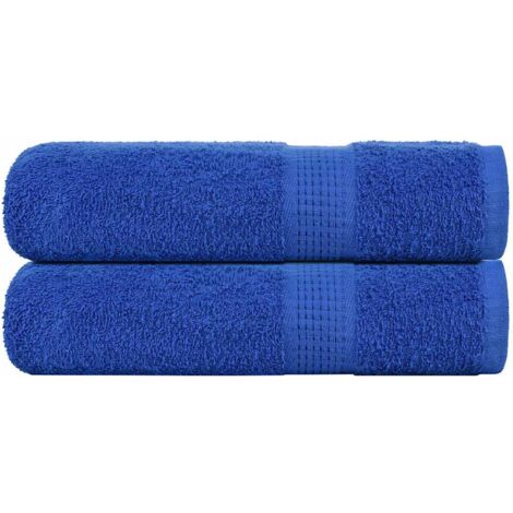 vidaXL Duschtücher 2 Stk. Blau 70x140 cm 360 g/m² 100% Baumwolle