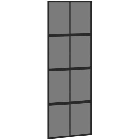 Schiebetür Schwarz 76x205 cm Hartglas und Aluminium vidaXL (1/5)