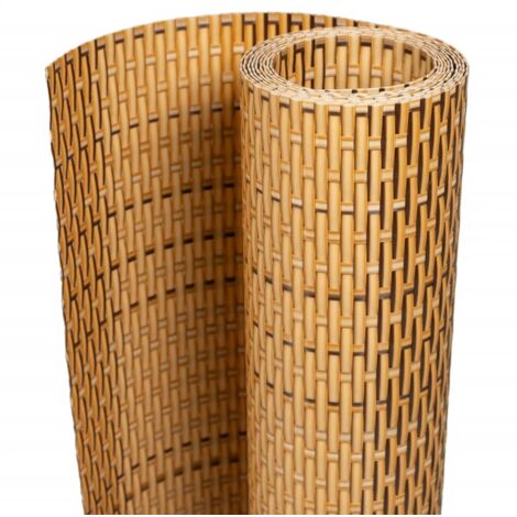 Balkon-Sichtschutz Hellbraun 1000x100 cm Poly Rattan vidaXL (1/5)