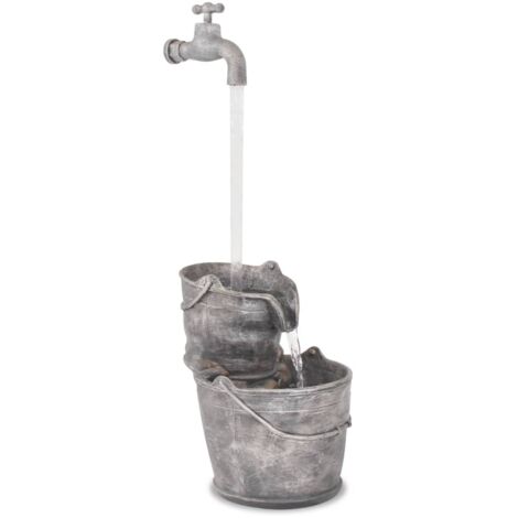 vidaXL Wasserspiel mit Wasserhahn und Eimern Polyresin
