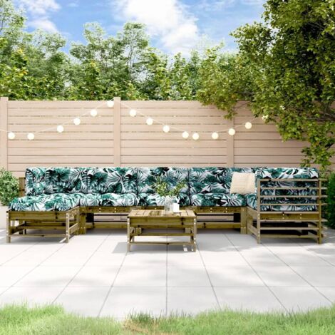 8-tlg. Garten-Lounge-Set mit Kissen Imprägniertes Kiefernholz vidaXL