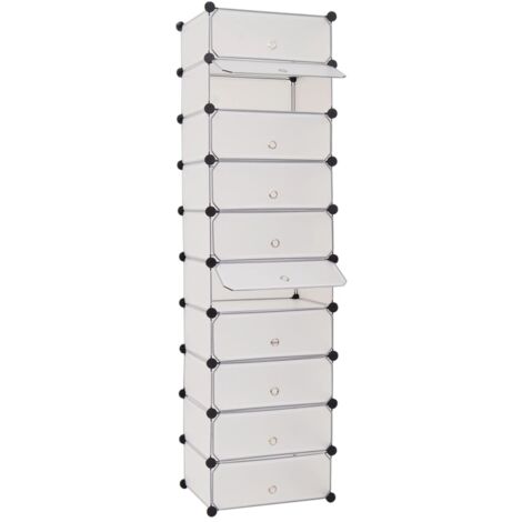 vidaXL Schuh-Organizer Zusammenklappbar mit 10 Fächern Weiß (1/5)