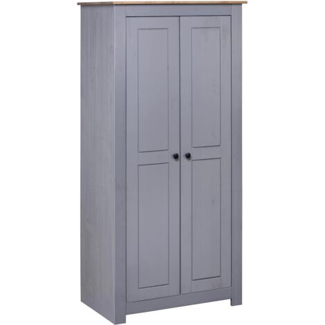 Kleiderschrank Grau 80x50x171,5 cm Kiefernholz Panama vidaXL