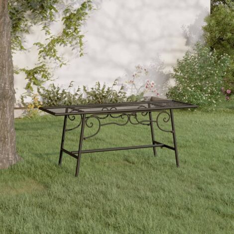 vidaXL Tree Bench 110 cm Black Steel (1/5)