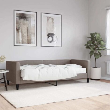 Tagesbett mit Matratze Taupe 80x200 cm Stoff vidaXL