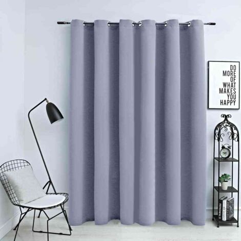 vidaXL Verdunkelungsvorhang mit Metallösen Grau 290 x 245 cm