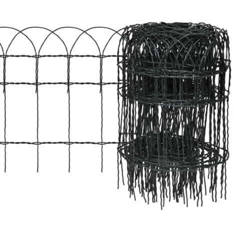 vidaXL Garden Border Fence Powder-coated Iron 10x0,4 m