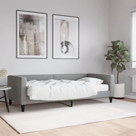 vidaXL Tagesbett mit grauem Matratze 90x200 cm Stoff