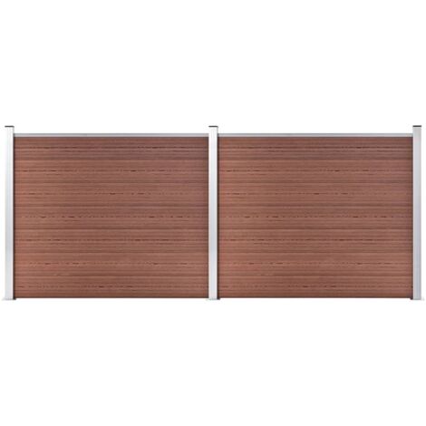 WPC Zaunpaneel-Set 353x146 cm Braun