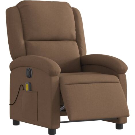 vidaXL Massagesessel Elektrisch Braun Stoff