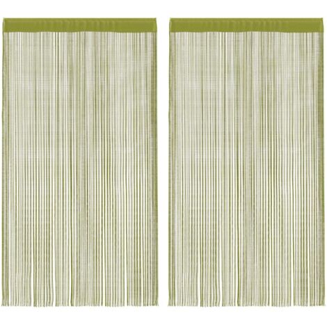 vidaXL String Curtains 2 pcs 100x250 cm Green