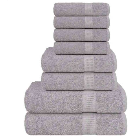 8-tlg. Handtuch-Set Grau 360 g/m² 100% Baumwolle vidaXL