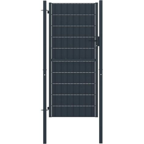 vidaXL Sichtschutzzauntor PVC und Stahl 100x124 cm Anthrazit