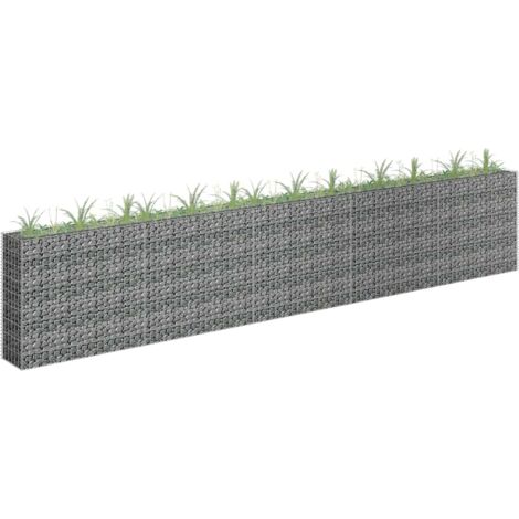 vidaXL Hochbeet aus Gabionen, verzinkter Stahl 450x30x90 cm