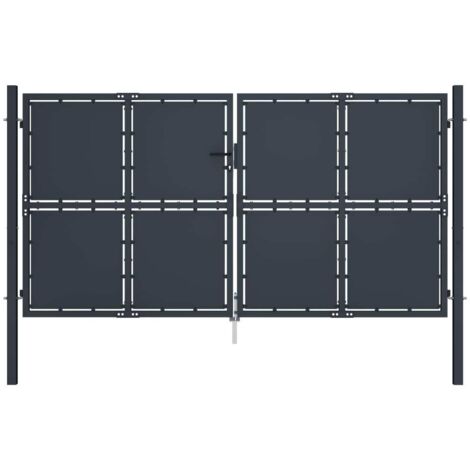 vidaXL Gartentor Stahl 300 x 125 cm Anthrazit