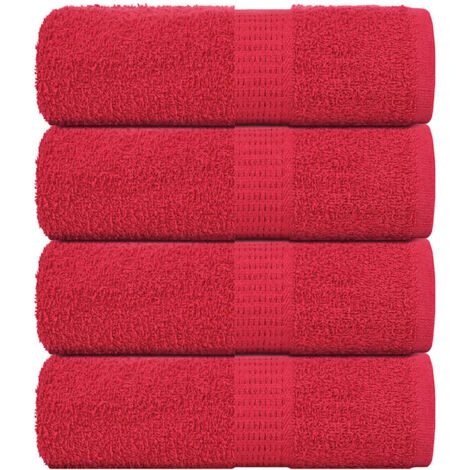 Waschhandtücher 4-tlg. FROGN Rot 30x30 cm 100% Baumwolle vidaXL