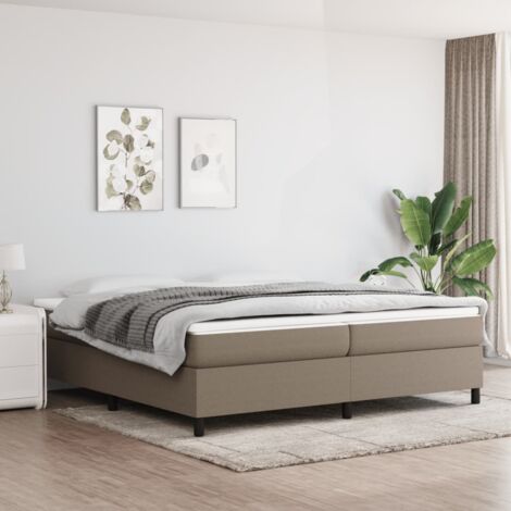 vidaXL Bettgestell Taupe 200x200 cm Stoff