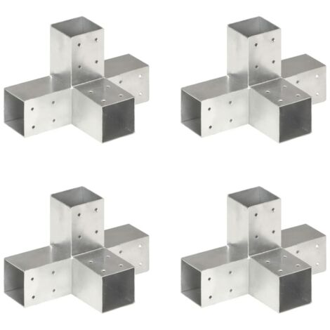 vidaXL Pfostenverbinder 4 Stück X-Form Verzinkter Stahl 71x71 mm