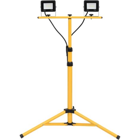 vidaXL LED Floodlight with Tripod 2x20 W Cold White