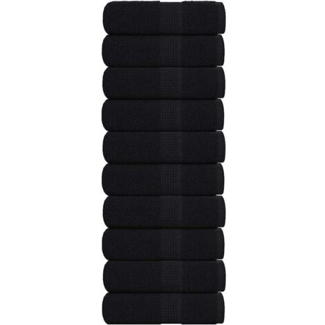 Waschhandtücher 10 Stück FROGN Schwarz 30x30 cm 100% Baumwolle vidaXL