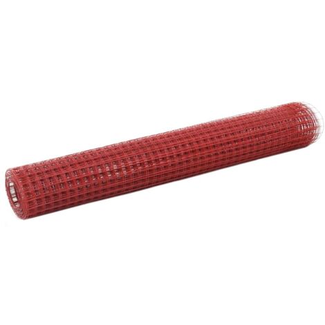 Drahtzaun Stahl mit PVC-Beschichtung 10x1 m Rot vidaXL