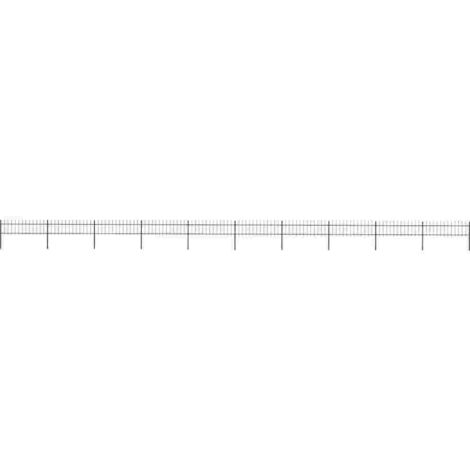 vidaXL Gartenzaun mit Speerspitzen Stahl 17 x 0,6 m Schwarz