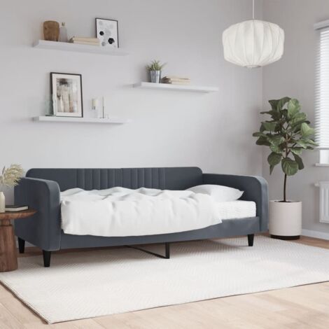 Tagesbett mit Matratze Dunkelgrau 100x200 cm Samt vidaXL