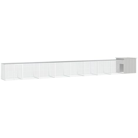 Hühnerkäfig Grau 900x91x100 cm Verzinkter Stahl vidaXL