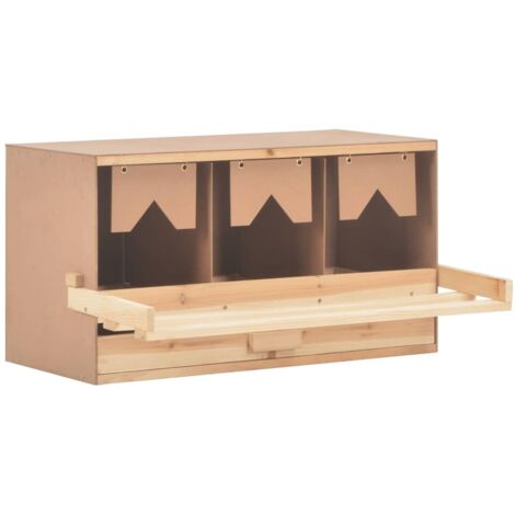 Eierlegekasten 3 Fächer 72x33x38 cm aus massivem Kiefernholz