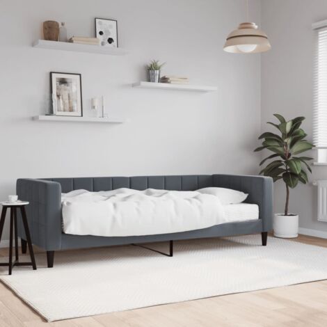 Tagesbett mit Matratze Dunkelgrau 80x200 cm Samt vidaXL
