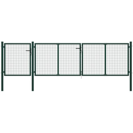 vidaXL Gartenzaun Tor Stahl 400 x 100 cm Grün