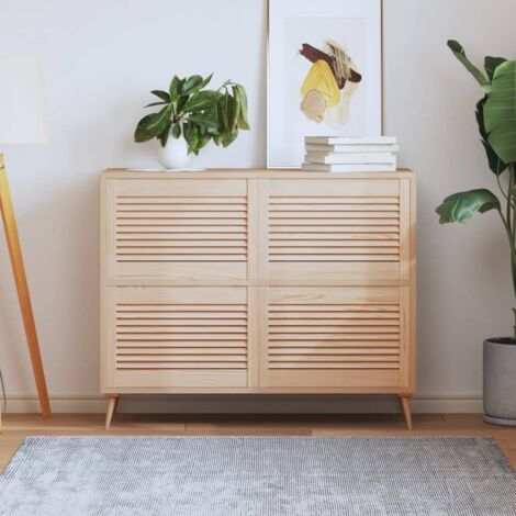 4er Set Schranktüren mit Louver-Design 39,5x59,4 cm aus massivem Kiefernholz