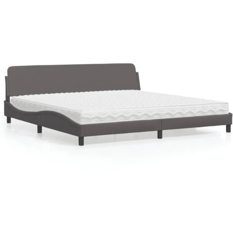 Bett mit Matratze "Dover" Grau 200x200 cm Kunstleder vidaXL (1/5)