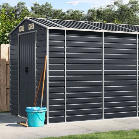 vidaXL Gartenhaus anthrazit 191x980x198 cm aus verzinktem Stahl