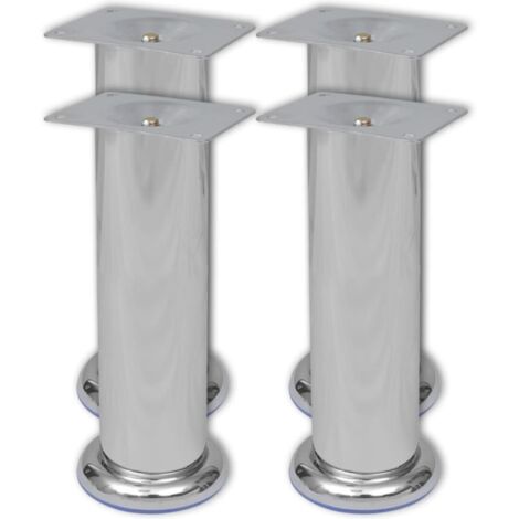 4 x Möbelfuß Sofafuß Sockelfuß Chrom rund 180 mm vidaXL