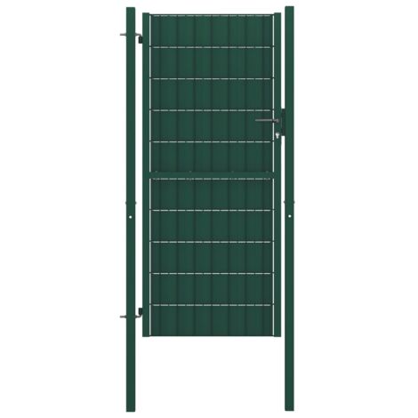 Zaunportal PVC und Stahl 100x124 cm Grün