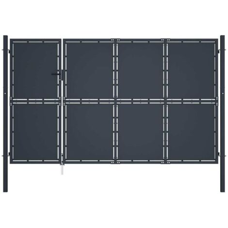 Gartentor Stahl 350 x 150 cm Anthrazit vidaXL
