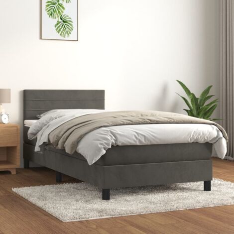 Boxspringbett mit Matratze Dunkelgrau 80x200 cm Samt vidaXL