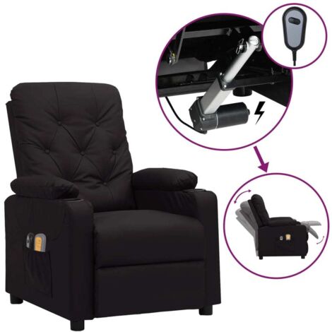 Massagesessel Elektrisch Schwarz Kunstleder vidaXL