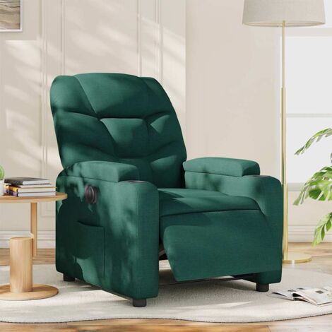 Relaxsessel Elektrisch Dunkelgrün Stoff vidaXL388448