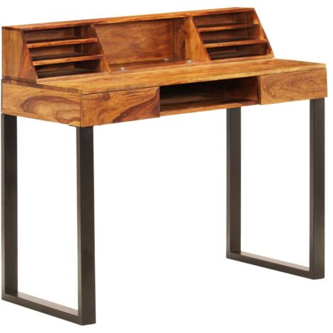 Schreibtisch 110 x 50 x 94 cm Massivholz Akazie und Stahl vidaXL (1/5)