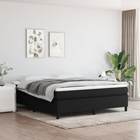 Bettgestell Schwarz 180 x 200 cm Stoff