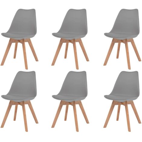 Esszimmerstühle Set von 6 Grau Kunststoff (1/5)